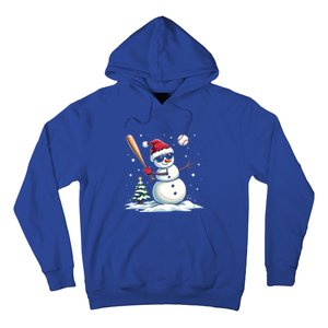 Baseball Christmas Funny Snow Playing Baseball Xmas Gift Hoodie