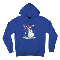 Baseball Christmas Funny Snow Playing Baseball Xmas Gift Hoodie