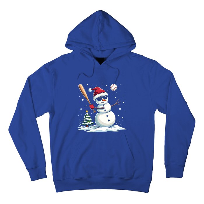 Baseball Christmas Funny Snow Playing Baseball Xmas Gift Hoodie