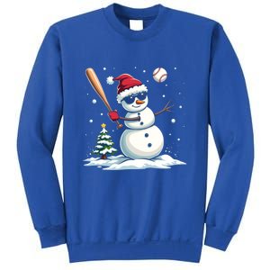 Baseball Christmas Funny Snow Playing Baseball Xmas Gift Sweatshirt