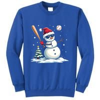 Baseball Christmas Funny Snow Playing Baseball Xmas Gift Sweatshirt