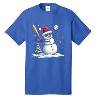 Baseball Christmas Funny Snow Playing Baseball Xmas Gift Tall T-Shirt