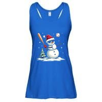 Baseball Christmas Funny Snow Playing Baseball Xmas Gift Ladies Essential Flowy Tank