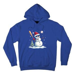 Baseball Christmas Funny Snow Playing Baseball Xmas Gift Tall Hoodie