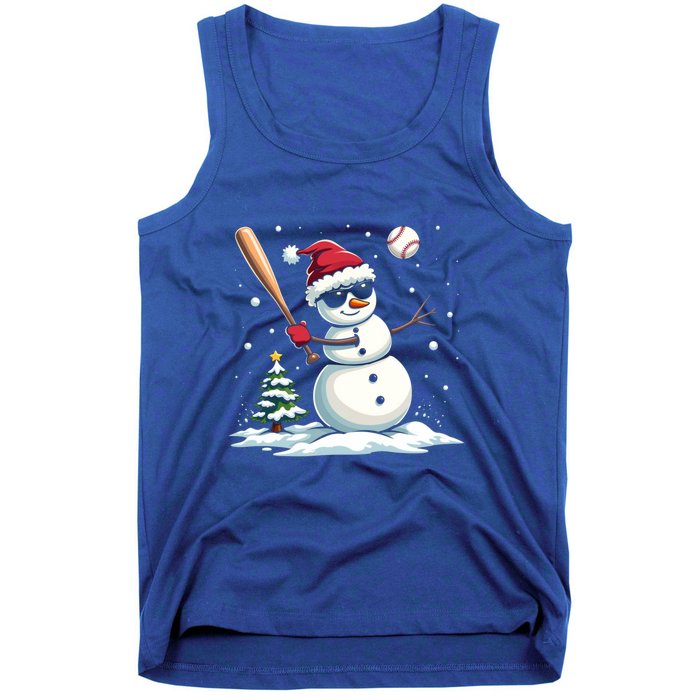 Baseball Christmas Funny Snow Playing Baseball Xmas Gift Tank Top