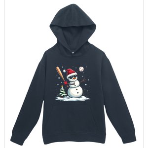 Baseball Christmas Funny Snow Playing Baseball Xmas Gift Urban Pullover Hoodie