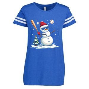 Baseball Christmas Funny Snow Playing Baseball Xmas Gift Enza Ladies Jersey Football T-Shirt