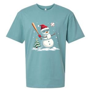 Baseball Christmas Funny Snow Playing Baseball Xmas Gift Sueded Cloud Jersey T-Shirt