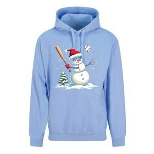 Baseball Christmas Funny Snow Playing Baseball Xmas Gift Unisex Surf Hoodie