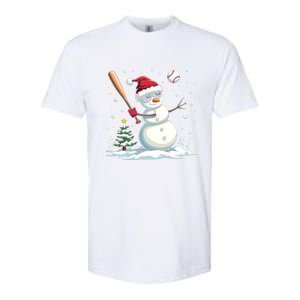 Baseball Christmas Funny Snow Playing Baseball Xmas Gift Softstyle CVC T-Shirt