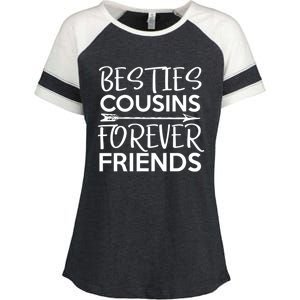 Besties Cousins Forever Friends Matching Cousin Bff Enza Ladies Jersey Colorblock Tee