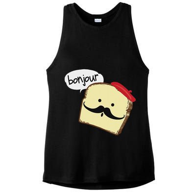 Bonjour Cute French Toast Funny Love France Foodie Humor Ladies PosiCharge Tri-Blend Wicking Tank