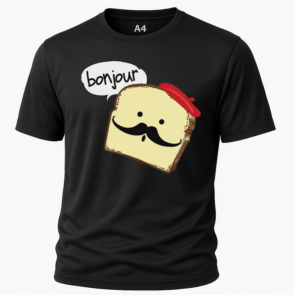 Bonjour Cute French Toast Funny Love France Foodie Humor Cooling Performance Crew T-Shirt