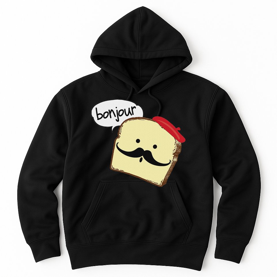 Bonjour Cute French Toast Funny Love France Foodie Humor Hoodie