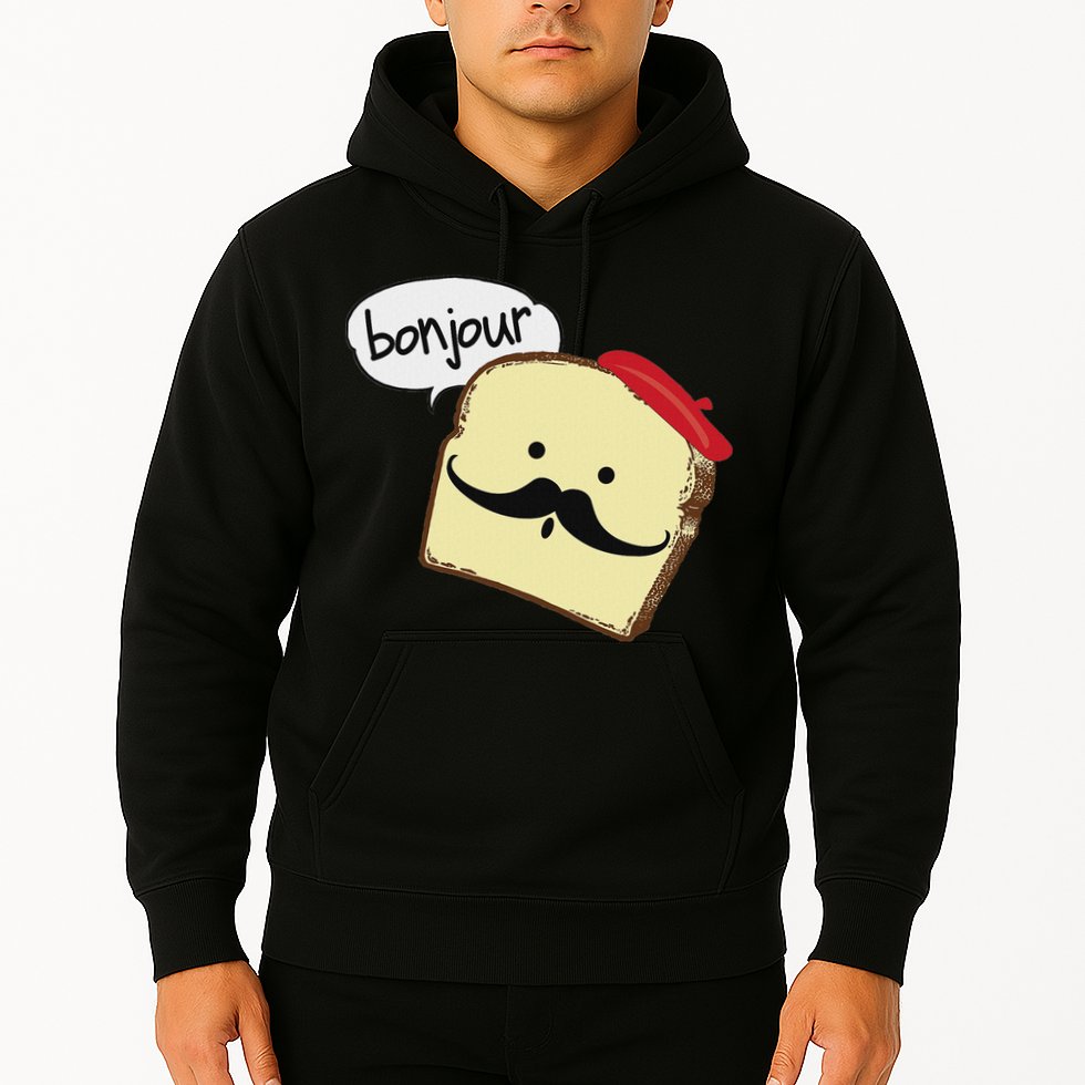 Bonjour Cute French Toast Funny Love France Foodie Humor Hoodie