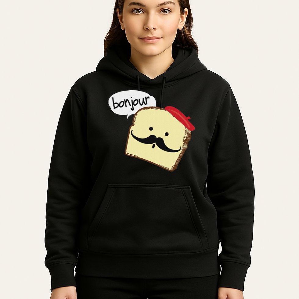 Bonjour Cute French Toast Funny Love France Foodie Humor Hoodie
