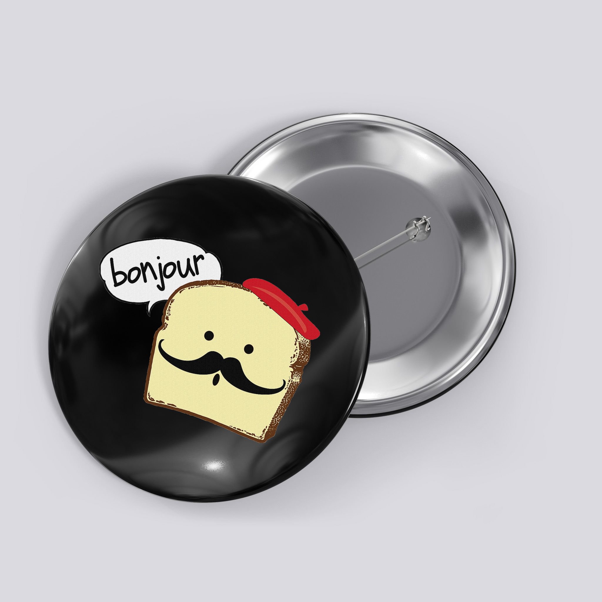 Bonjour Cute French Toast Funny Love France Foodie Humor Button
