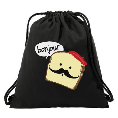 Bonjour Cute French Toast Funny Love France Foodie Humor Drawstring Bag