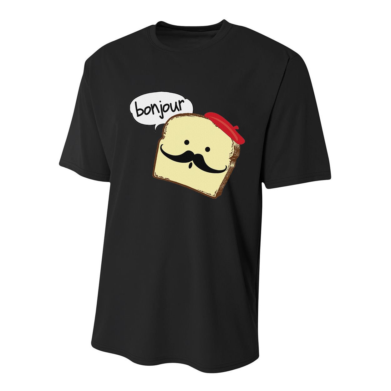 Bonjour Cute French Toast Funny Love France Foodie Humor Youth Performance Sprint T-Shirt