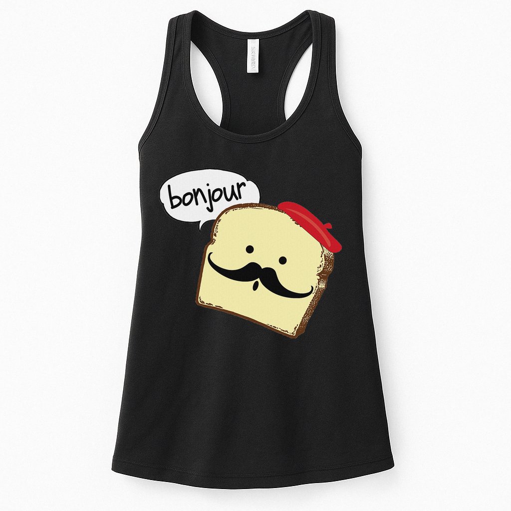 Bonjour Cute French Toast Funny Love France Foodie Humor Womens Tank Top