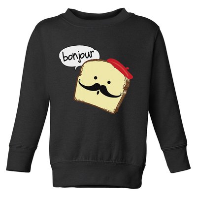 Bonjour Cute French Toast Funny Love France Foodie Humor Toddler Sweatshirt