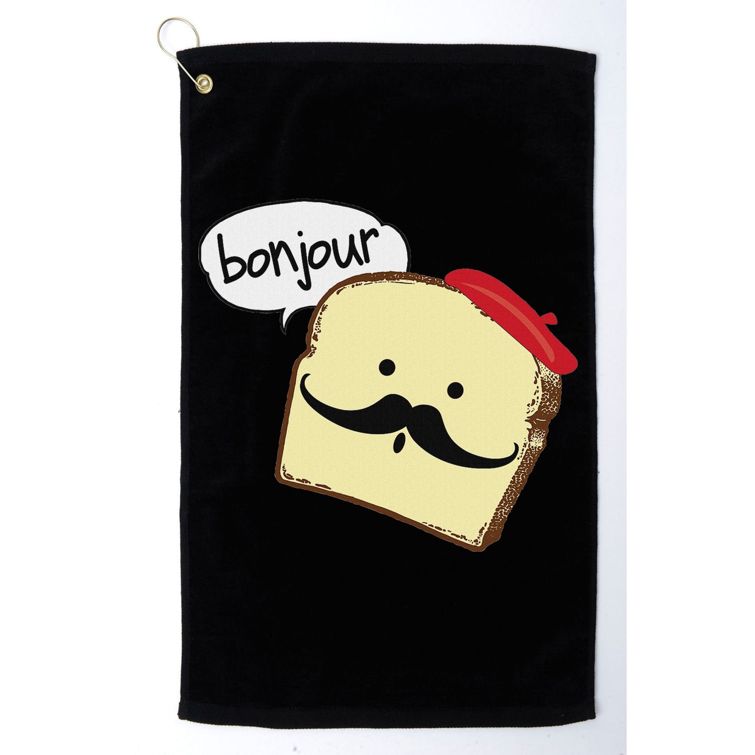 Bonjour Cute French Toast Funny Love France Foodie Humor Golf Towel