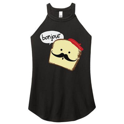 Bonjour Cute French Toast Funny Love France Foodie Humor Women's Perfect Tri Rocker Tank