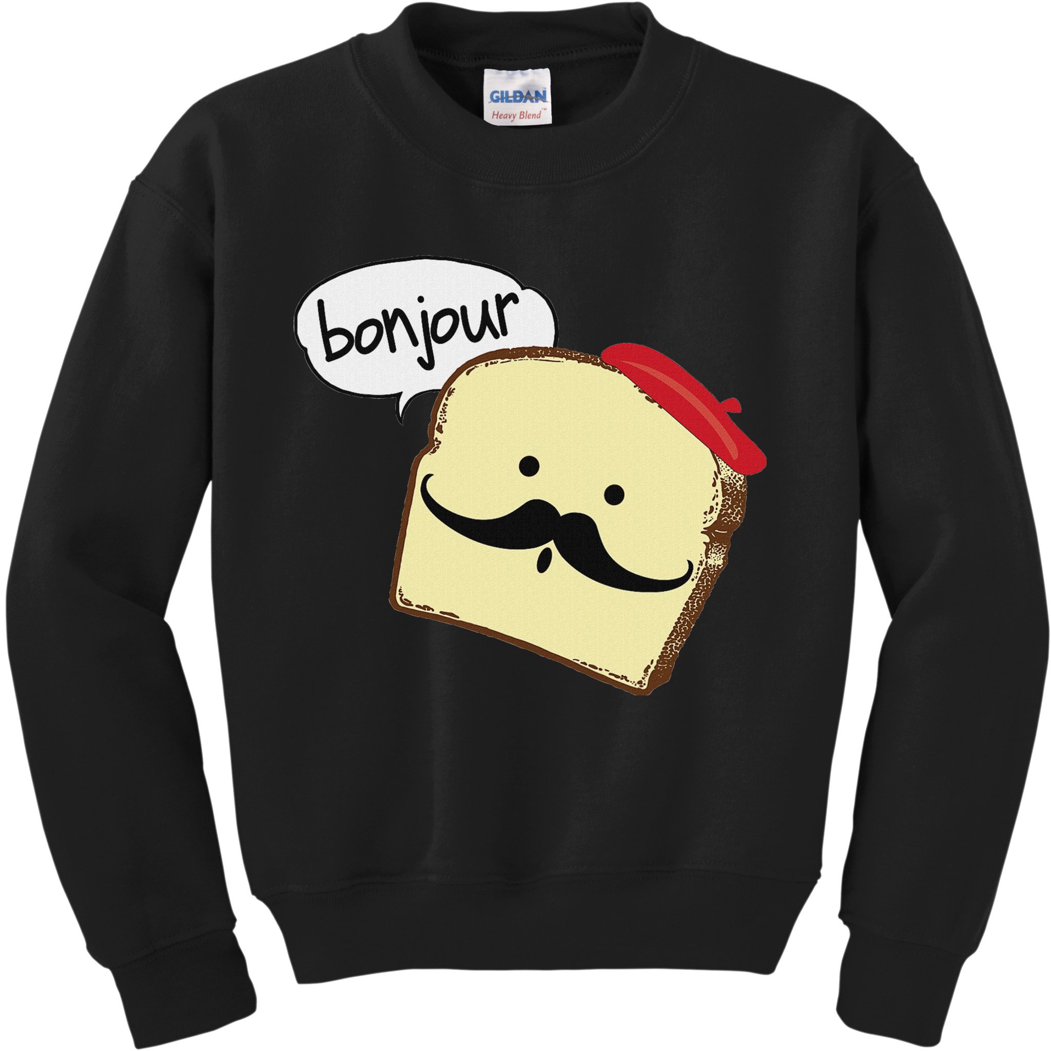 Bonjour Cute French Toast Funny Love France Foodie Humor Kids Sweatshirt