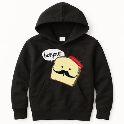 Bonjour Cute French Toast Funny Love France Foodie Humor Kids Hoodie