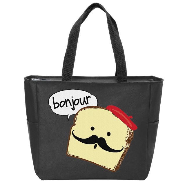 Bonjour Cute French Toast Funny Love France Foodie Humor Zip Tote Bag