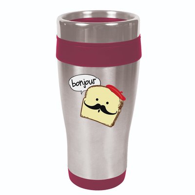 Bonjour Cute French Toast Funny Love France Foodie Humor 16oz Travel Tumbler