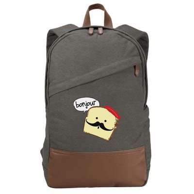 Bonjour Cute French Toast Funny Love France Foodie Humor Cotton Canvas Backpack