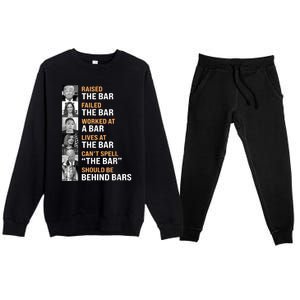 Black Classic Fit Trump Raised The Bar Harris Failed Crew Neck Short Premium Crewneck Sweatsuit Set