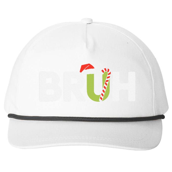 Bruh Christmas Funny Christmas Gift Snapback Five-Panel Rope Hat