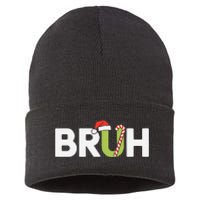 Bruh Christmas Funny Christmas Gift Sustainable Knit Beanie