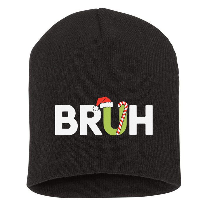 Bruh Christmas Funny Christmas Gift Short Acrylic Beanie