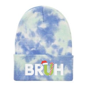 Bruh Christmas Funny Christmas Gift Tie Dye 12in Knit Beanie