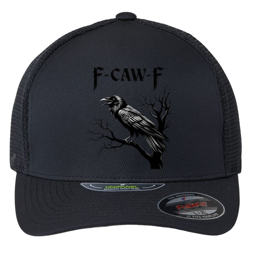 Black Crow, F-Caw-F Black Bird Flexfit Unipanel Trucker Cap