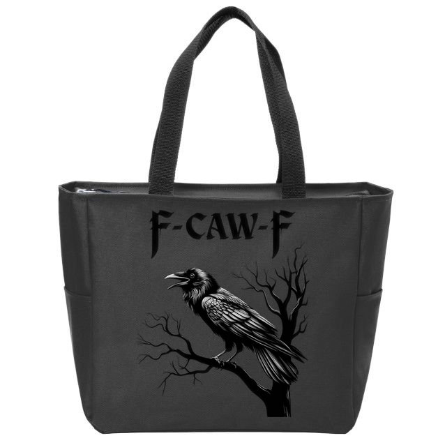 Black Crow, F-Caw-F Black Bird Zip Tote Bag
