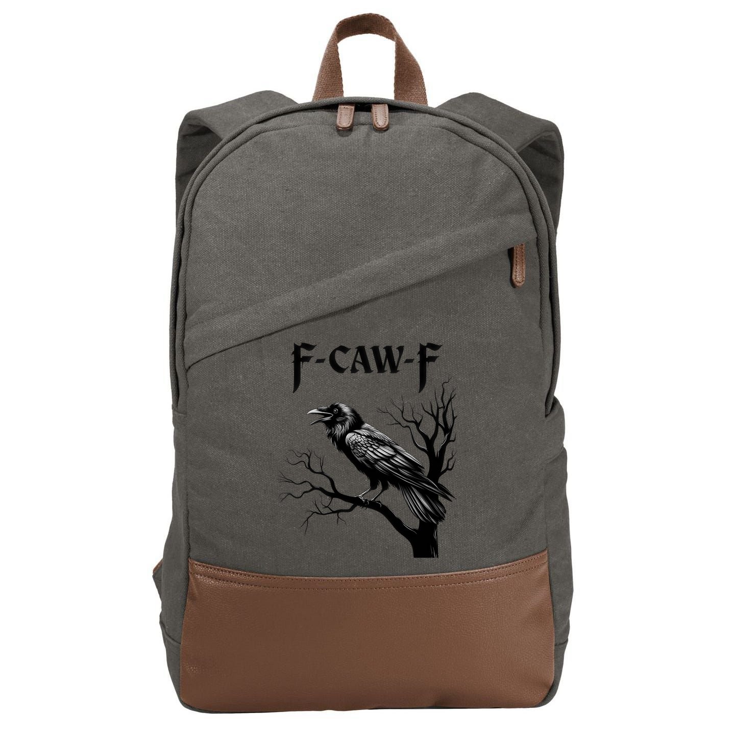 Black Crow, F-Caw-F Black Bird Cotton Canvas Backpack