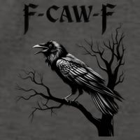 Black Crow, F-Caw-F Black Bird Vector Backpack