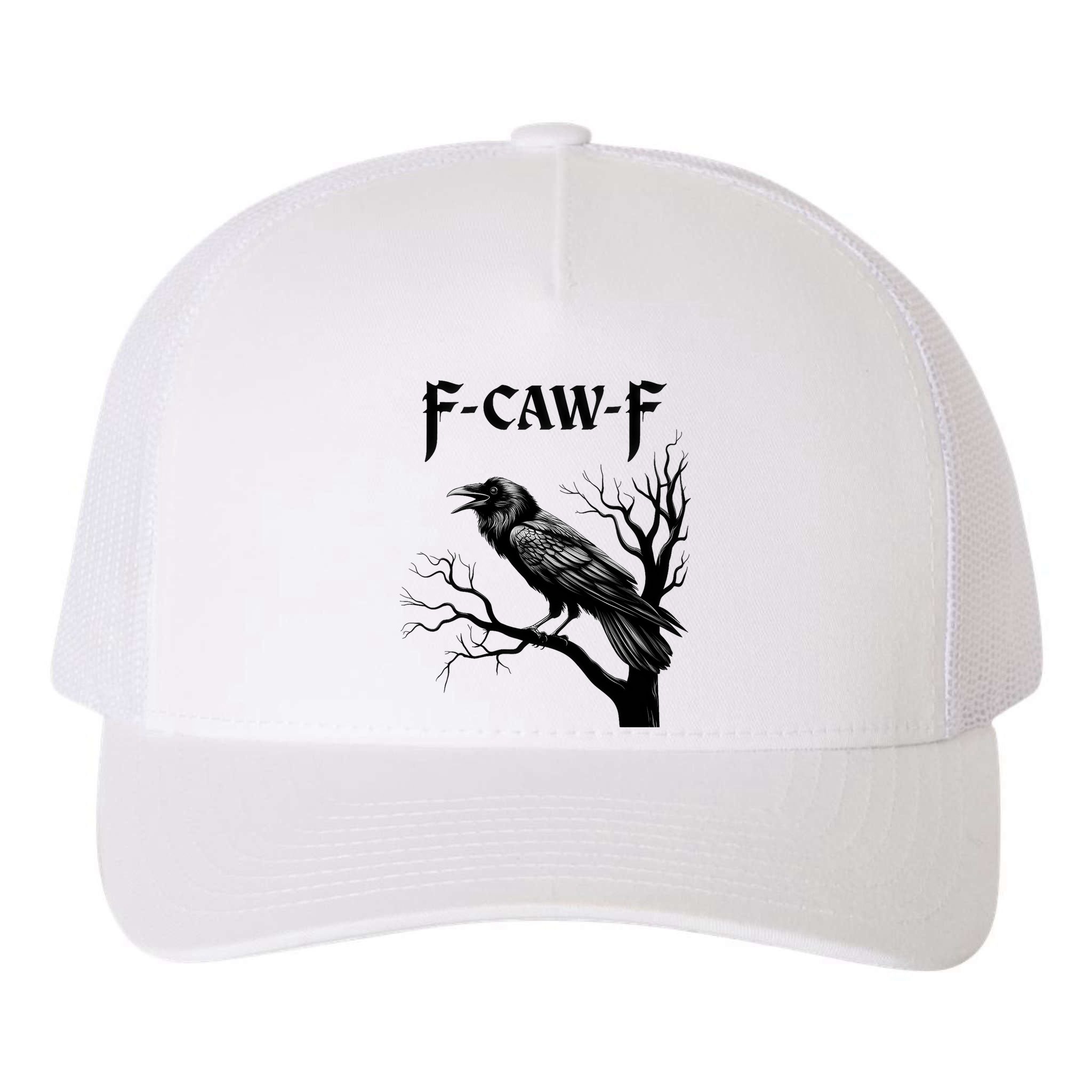Black Crow, F-Caw-F Black Bird Yupoong Adult 5-Panel Trucker Hat