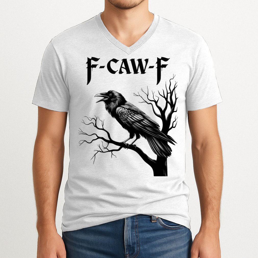 Black Crow, F-Caw-F Black Bird V-Neck T-Shirt