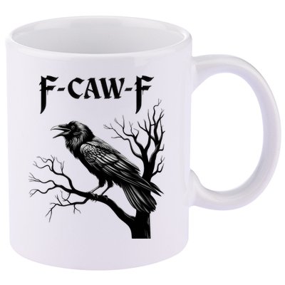Black Crow, F-Caw-F Black Bird 11oz C Handle Ceramic Mug