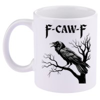 Black Crow, F-Caw-F Black Bird 11oz C Handle Ceramic Mug