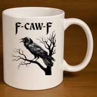 Black Crow, F-Caw-F Black Bird 11oz C Handle Ceramic Mug