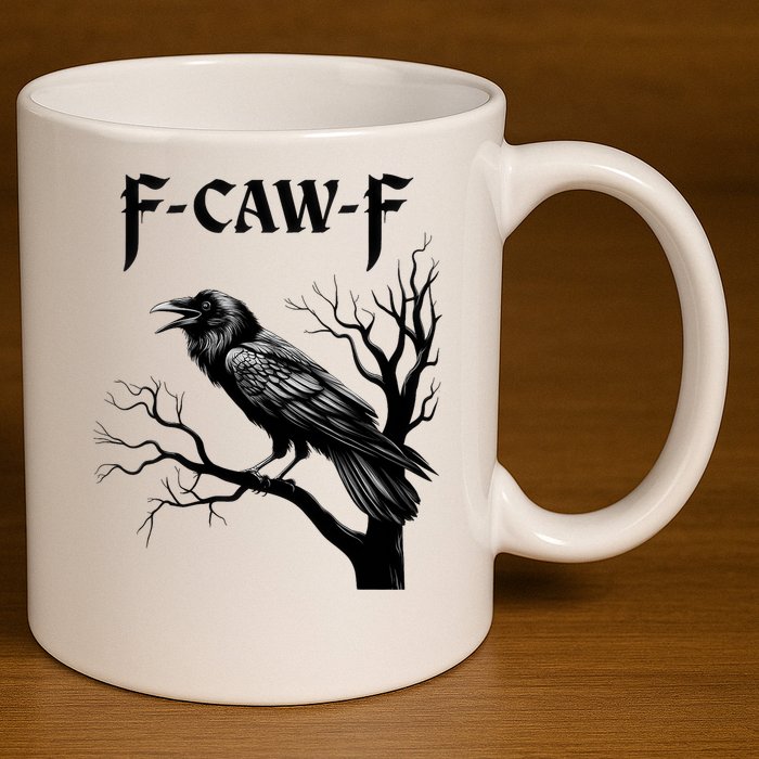 Black Crow, F-Caw-F Black Bird 11oz C Handle Ceramic Mug