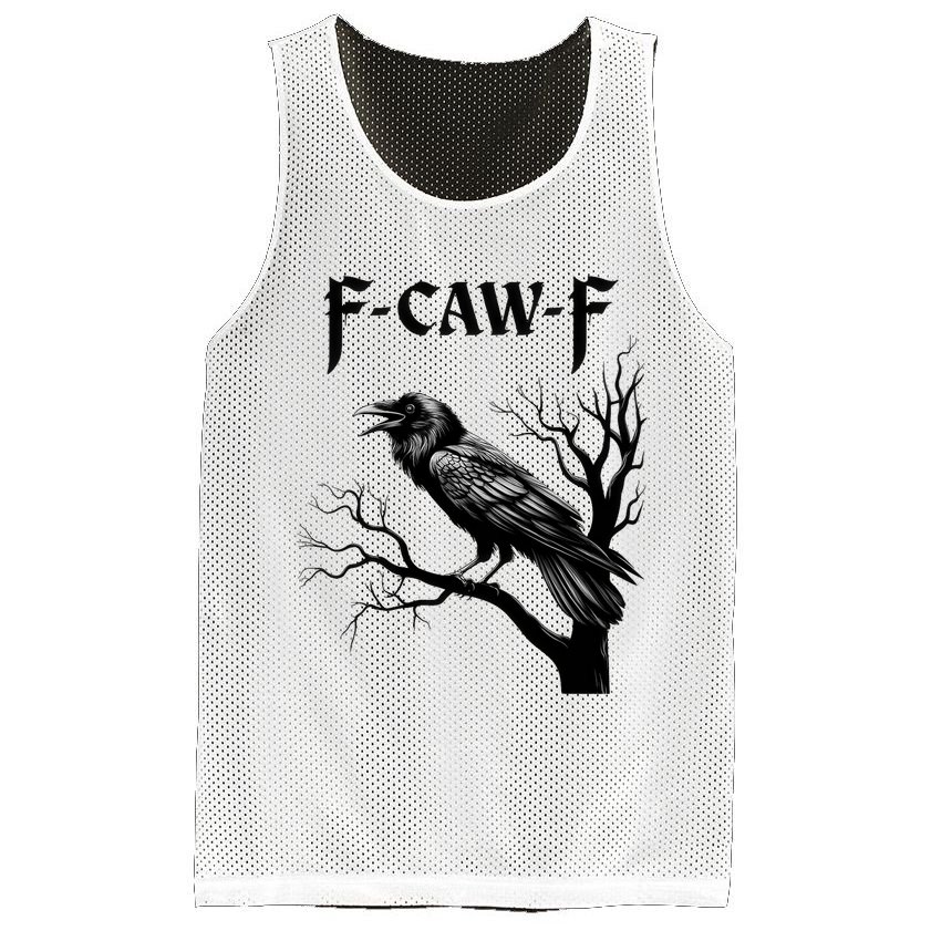 Black Crow, F-Caw-F Black Bird Mesh Reversible Basketball Jersey Tank