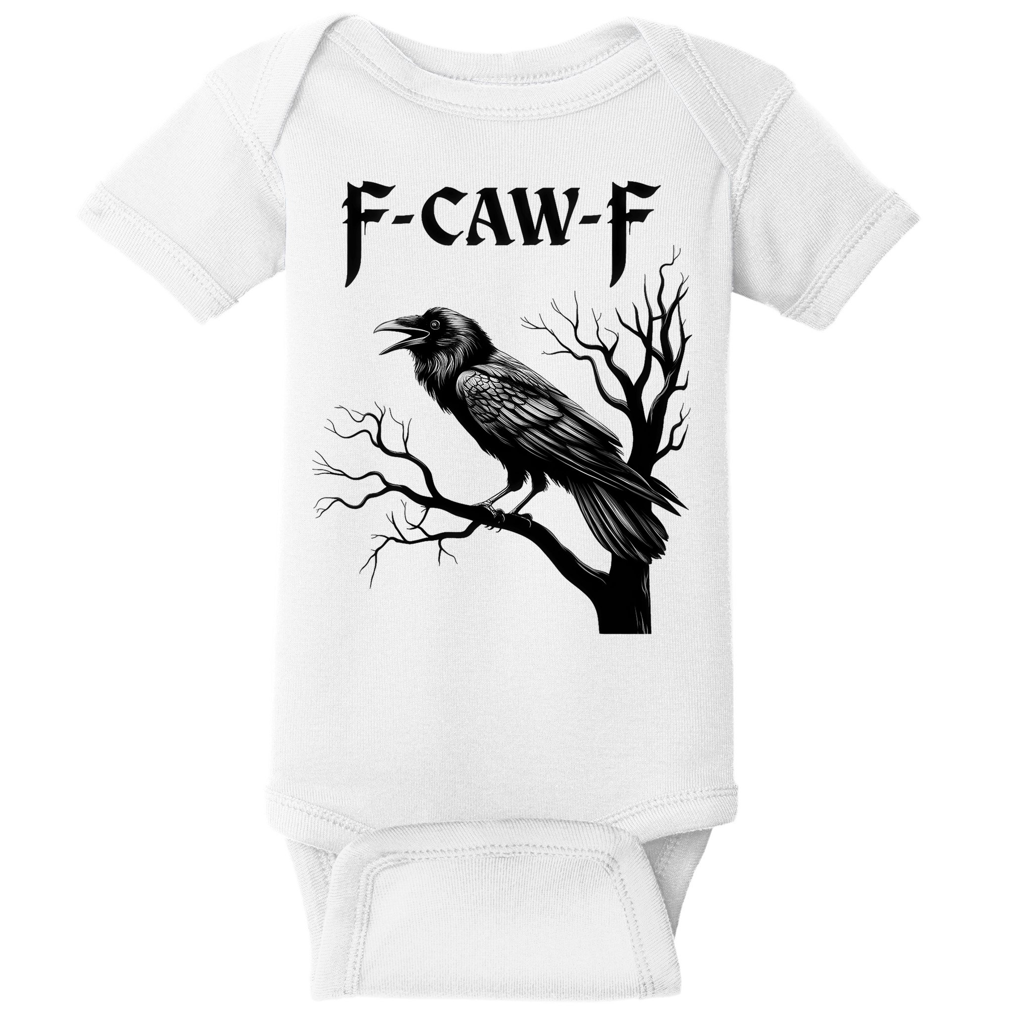 Black Crow, F-Caw-F Black Bird Baby Bodysuit