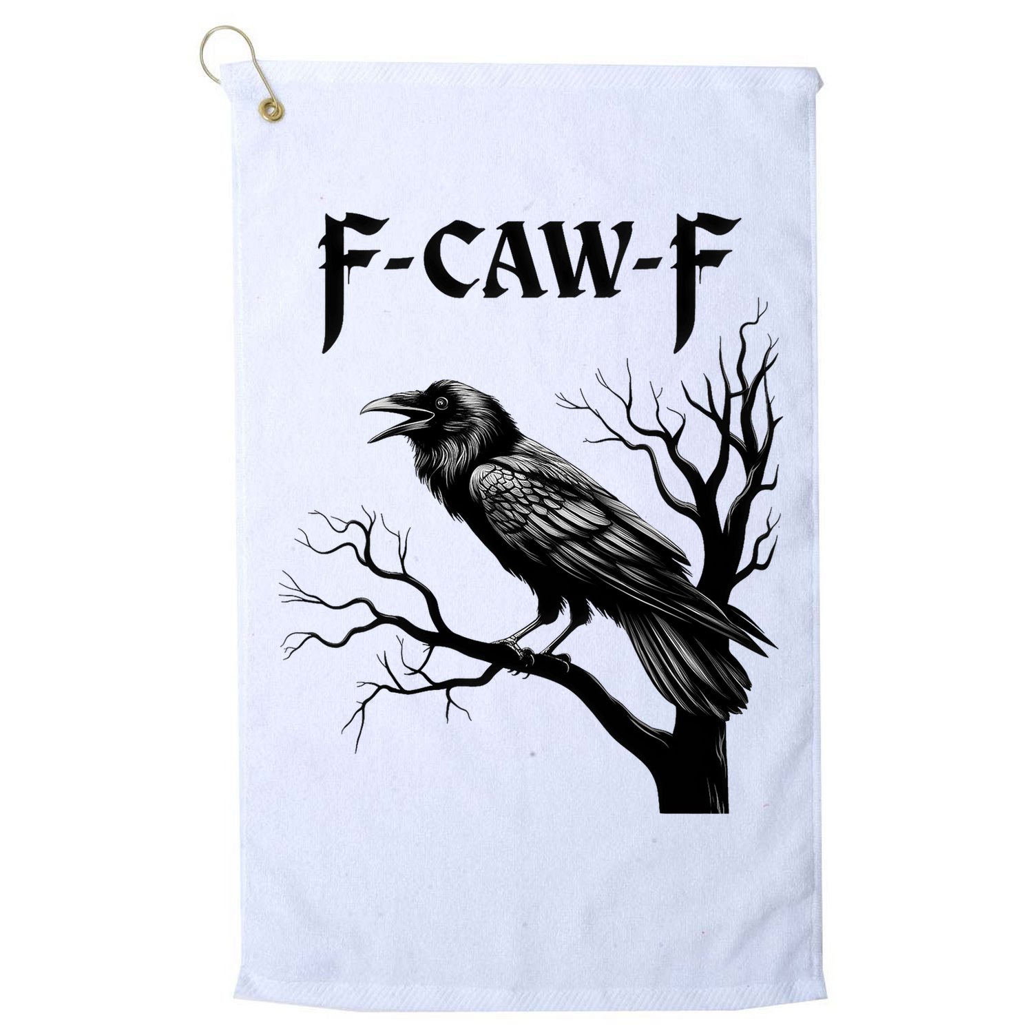 Black Crow, F-Caw-F Black Bird Golf Towel